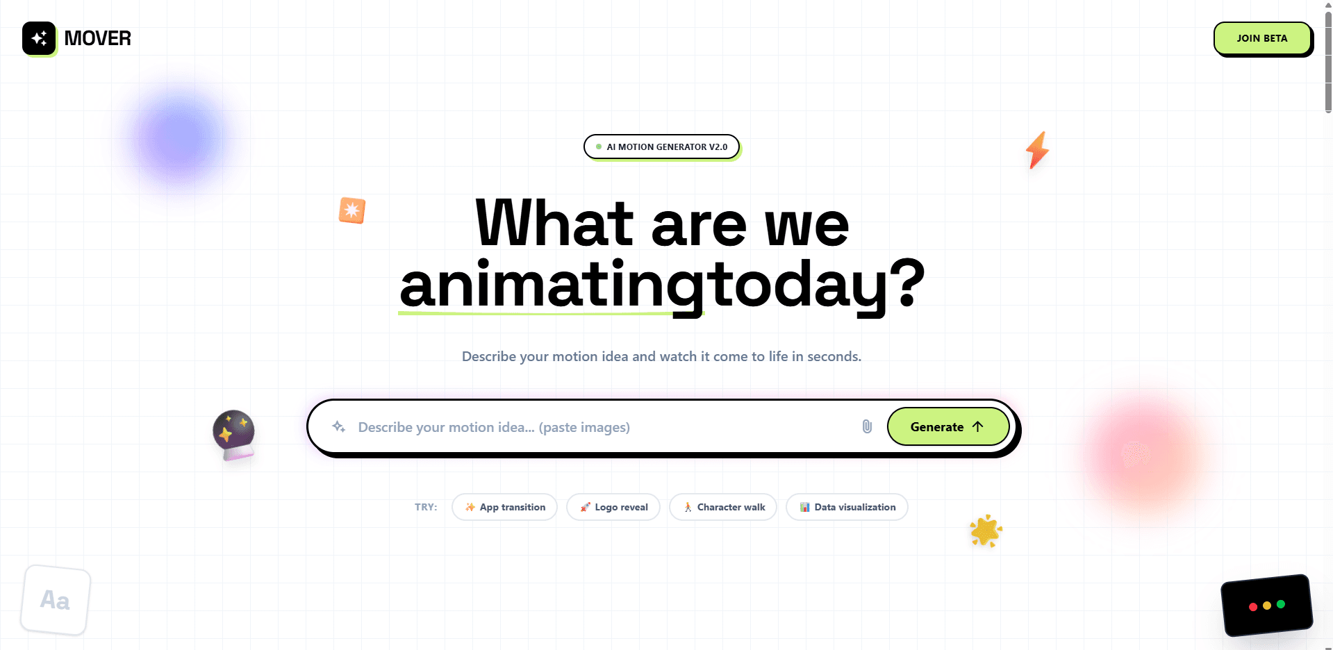 MOVER prompt-to-animation project workspace